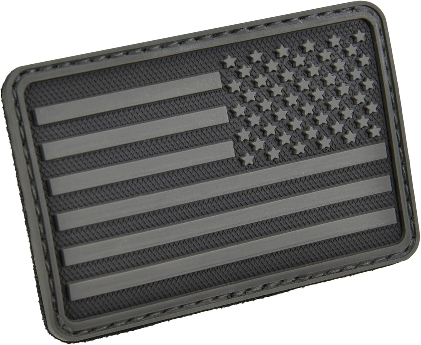 Hazard 4 US Flag Rubber 3D Morale Patch, Right Arm, Black/Grey, 3" L x 2" W x .2" D