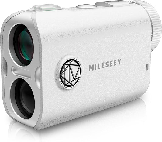 MiLESEEY PF1 1000 Yards Golf Rangefinder with Slope Switch, All Weather Golf Range Finder, 0.1s Flag Lock with Pulse Vibration, IP65 Waterproof, 7.5° Wide View, Continuous Scan Mode (PF1-White)