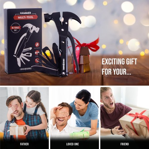 Hammer Multitool 15 in 1 - Multitool for Men. Compact Camping Multi Tool. Backpacking & Camping. Survival and Emergency Tool. Father's Day Gifts for Men, Dad. Pocket Tool
