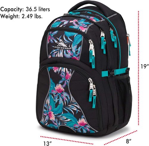 High Sierra Swerve Laptop Backpack - Crimson/Black, Versatile One Size for Travel & School