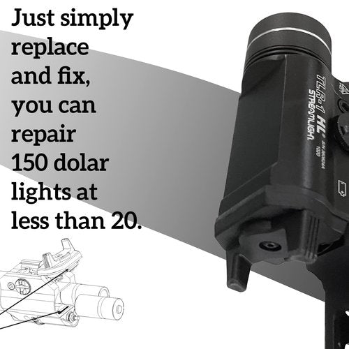 TLR1 Flashlight Pressure Switch Compatible with Streamlight Battery Door TLR-1 TLR-2 Series Replacement Parts Black