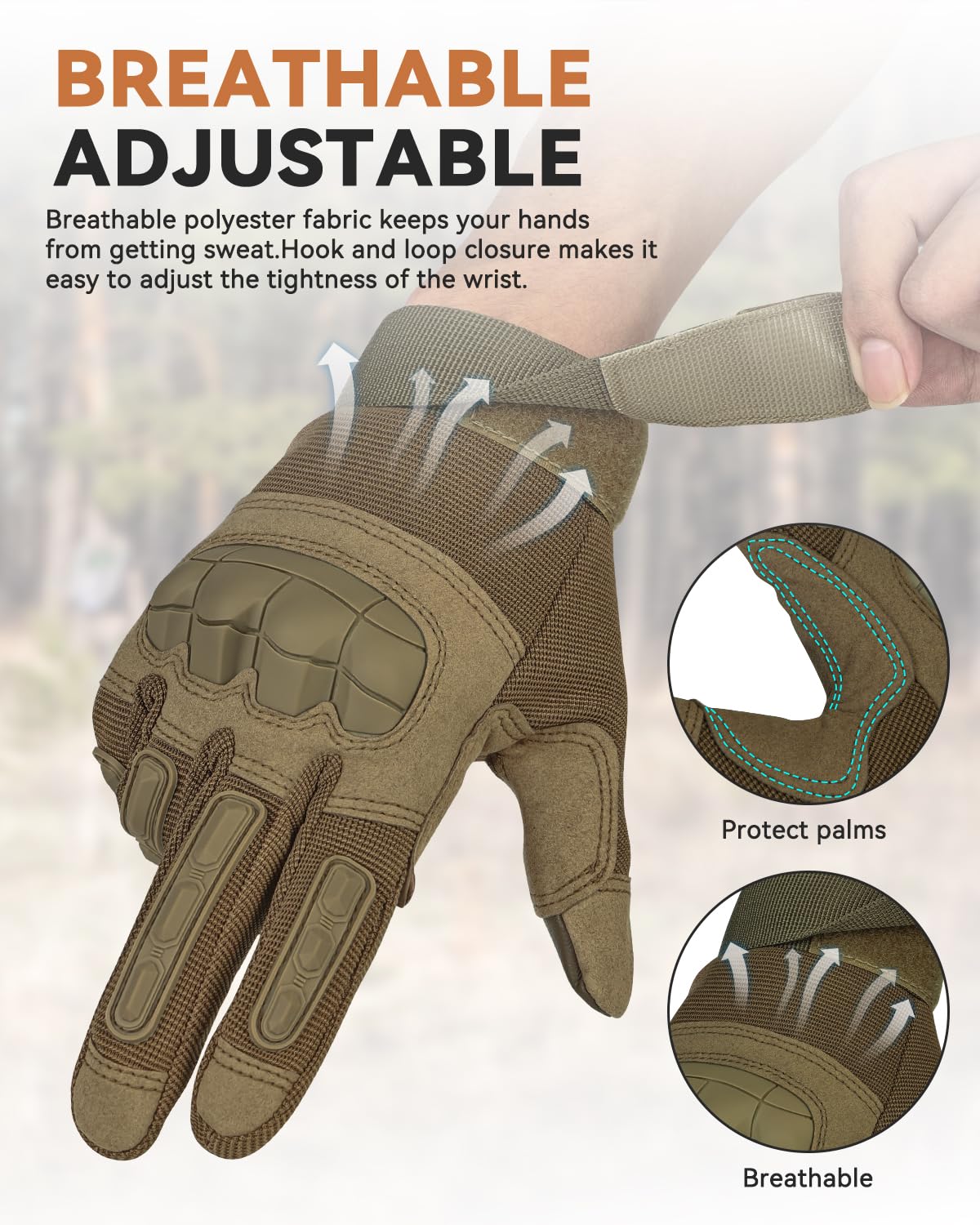 KUMGIM Tactical Gloves for Men Women, Motorcycle Gloves Black Gloves Touchscreen for Airsoft Outdoor Hunting Shooting Paintball Work Motorcycling Climbing