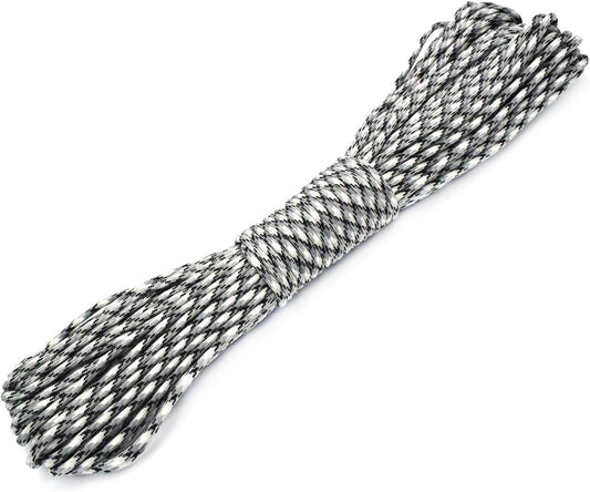 100ft Type III 7 Strand Core Paracord 550 Parachute (72# Gray Camo)