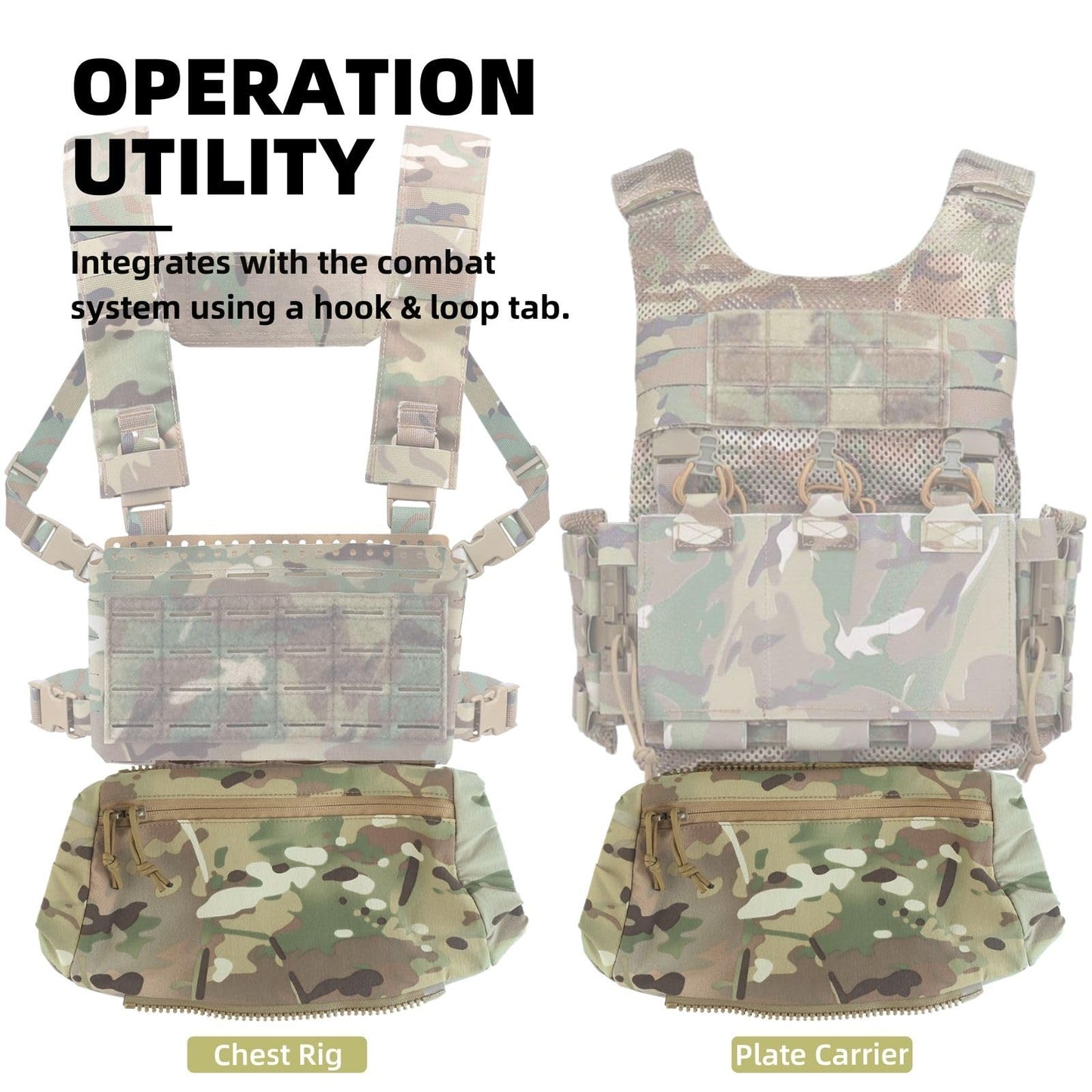 Hand Warmer Pouch Hand Muff for Winter Outdoor Rest. With Buckle Strap as Waist Bag EDC Fanny Pack. With Hook Loop for Plate Carrier Vest Chest Rig as Tactical Dangler Drop Pouch Handwarmer Muff (RG)