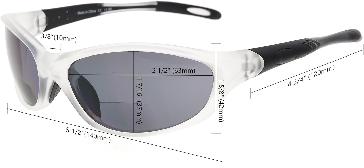 Eyekepper TR90 Frame Bifocal Sports Sunglasses Baseball Running Fishing Driving Golf Softball Hiking Sunshine Readers