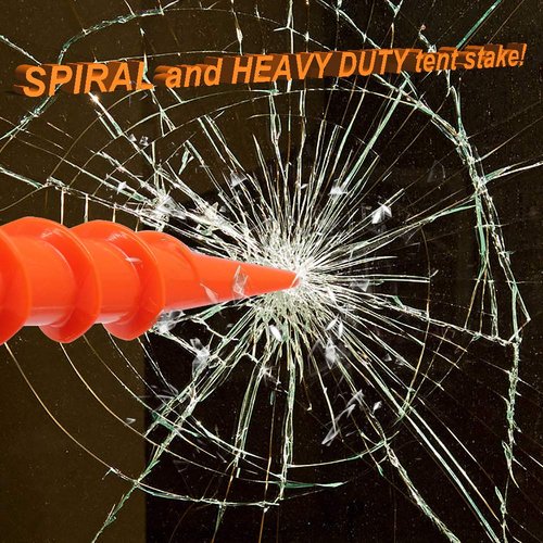 Beach Tent Stakes Canopy Anchors Canopy Stakes Heavy Duty Screw Shape 10 inch - 20 Pack Orange