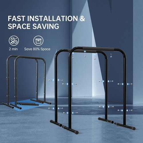 leikefitness Pull Up Dip Station Strength Training Dip Stands Station Tricep Dips Push-Ups For Home Gym