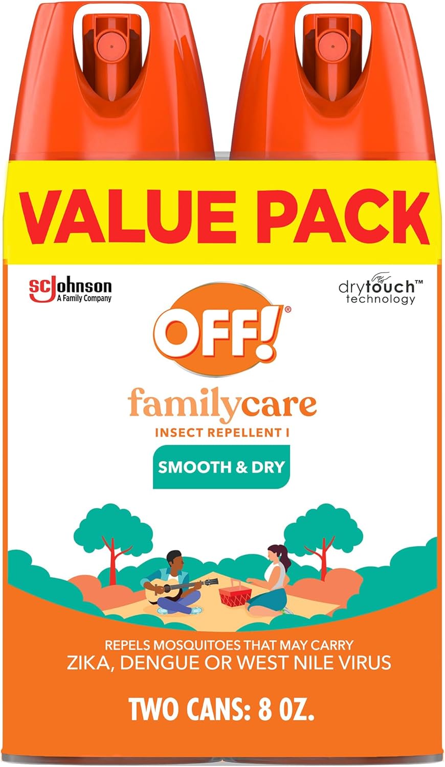 OFF! Family Care Mosquito, Tick, and Insect Repellent, Bug Spray Containing 15% DEET, Protects Against Mosquitoes, 4 Oz, 2 Count