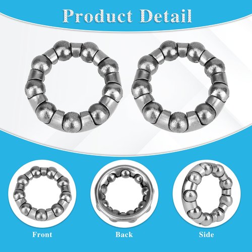 Bike Ball Crank Bearing Stainless Steel 1/4 inch x 9 Balls Bike Crank 4Pcs Replacement Mountain Bike Parts Repair Accessories for Bicycle Crank Bottom Bracket