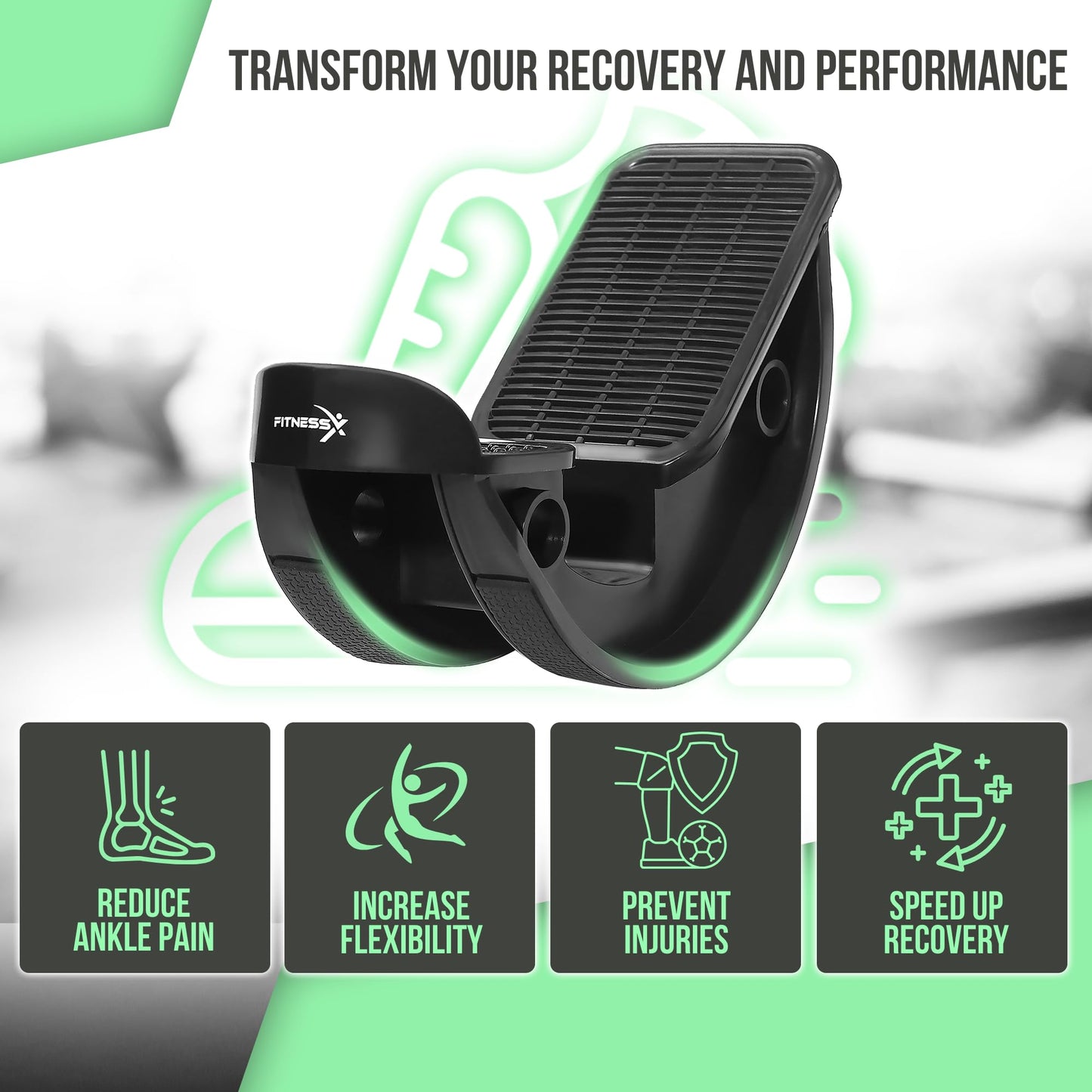 FitnessX Foot Rocker, Durable Calf Stretcher for Achilles Tendon Relief, Plantar Fasciitis Recovery, and Ankle Pain Support, Calf Exerciser, Foot Stretcher Strengthener, Non-Slip Design for Home, Gym