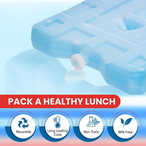 Sport Temp Reusable Large Ice Pack (4 Pack) Long Lasting - Perfect for Keeping Food Or Beverages Cold, Coolers, Camping, Beach Coolers, Hiking & More, Clear Blue