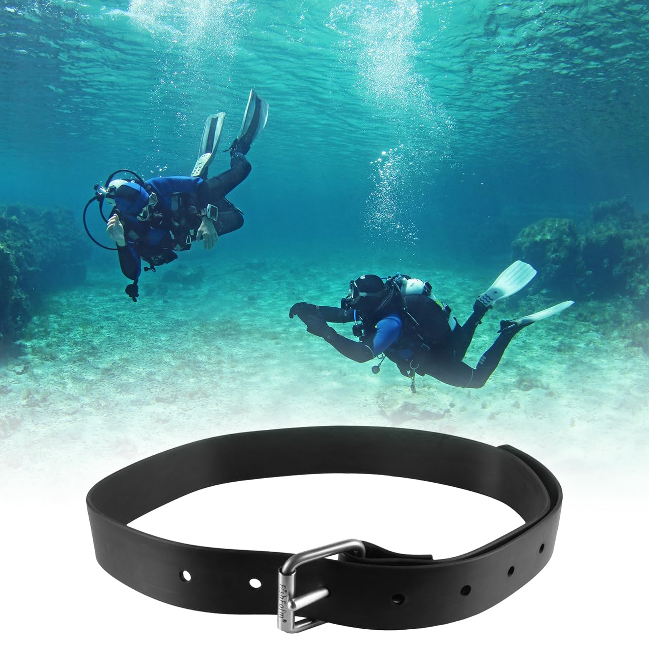 FishForm Spearfishing Scuba Free Diving Marseille buckle Rubber Weight Belts (2 cholnitene) 59" - 1.5m