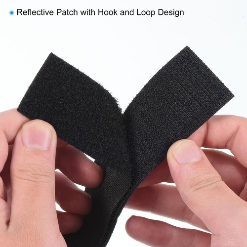 PATIKIL Reflective Patch 1"x4", 4 Pcs Hook & Loop Fastener Safety Appliques for Night Sportsperson Worker Hiker, Red