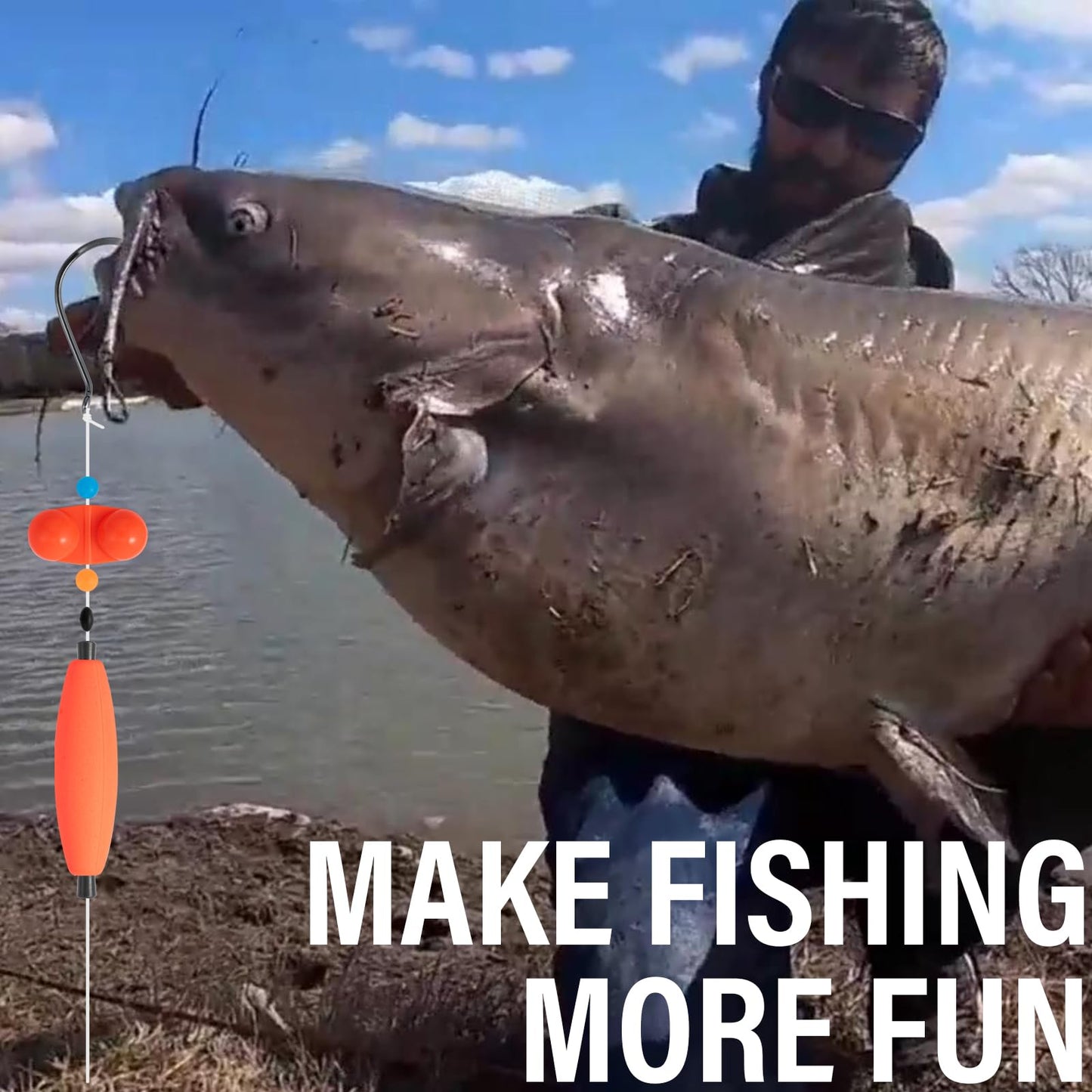 kaleodam Catfishing Tackle Making Kit Catfish Rig Accessories 102PCS/99PCS Catfish Tackle with Catfish Floats Catfish Hooks Swivels Fishing Bells (Type A)