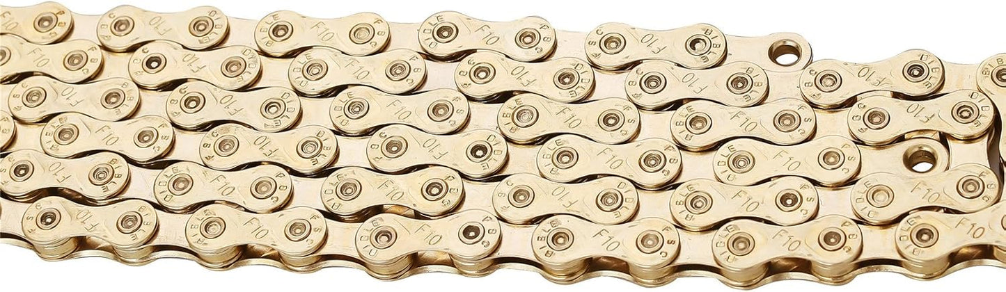 FSC 10 Speed 116 Links Bicycle Chain, Silver,Gold (1/2x11/128-Inch) Compatible with 9 Speed
