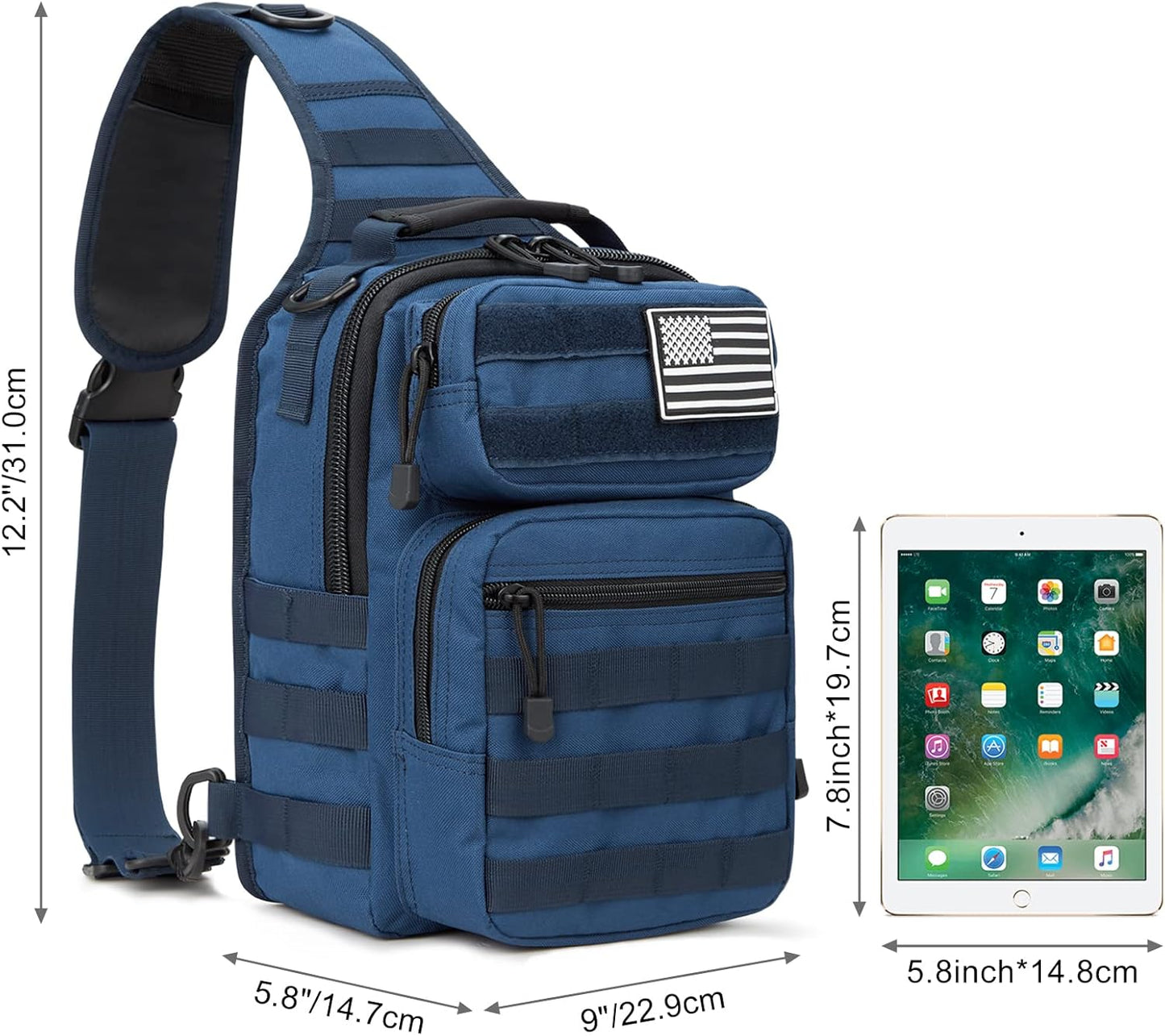 G4Free Tactical Sling Bag Backpack Military Rover Shoulder Sling Pack Molle EDC Small Crossbody Chest Pack