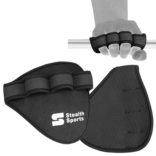 Stealth Sports Weight Lifting Gym Grip Pads Non-Slip Neoprene Pull Up Bar Pads Substitute of Workout Gloves Prevents Callus Tears–Calisthenics Fitness Weightlifting Grip Gloves (4 Loop)