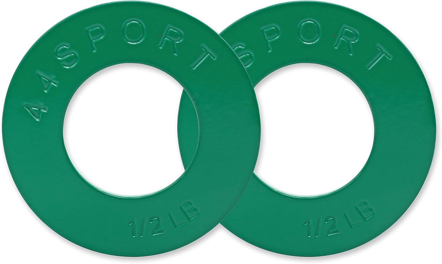 44SPORT Olympic Fractional Weight Plates Set - 1/4, 1/2, 3/4, 1 lb (8 Plates, 5 lbs Total)
