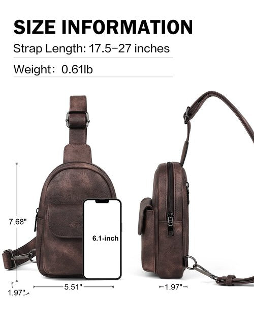 MASINTOR Small Sling Bag for Women Fashion Fanny Pack Crossbody Bags for Women Sling Backpack for Travel Mocha Cofee