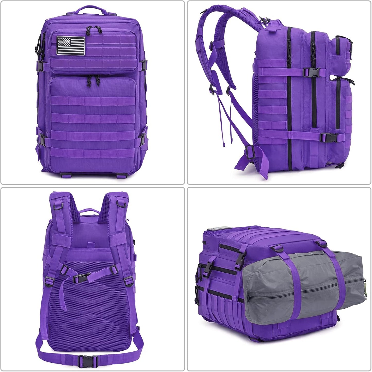 G4Free 45L Military Tactical Backpack 3 Day Assault Survival Molle Pack Bug Out Bag Travel Fishing Backpack Rucksack