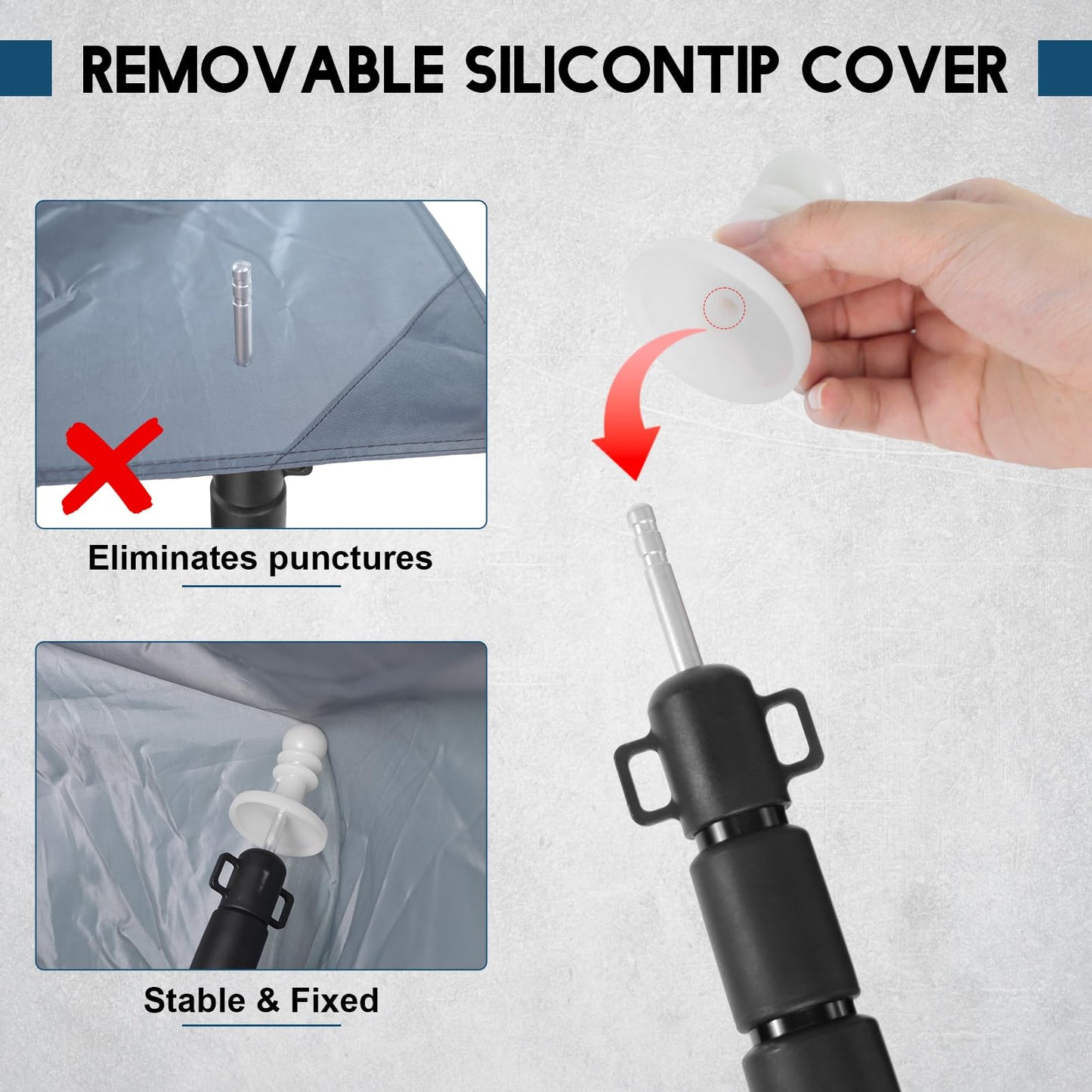 GEEWAY 2 Pcs 120 Inch Tarp Poles for Camping, Heavy Duty Telescoping Tent Pole, Aluminum Adjustable Tent Poles for Outdoor Activity, Wilderness Adventure and RV Travel (Black)