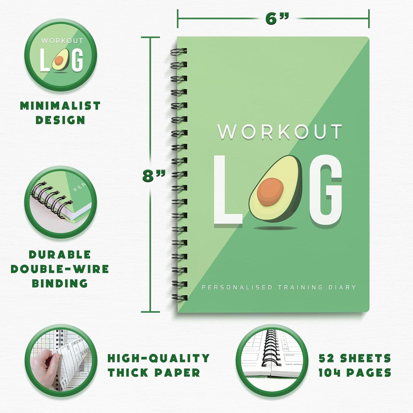 Workout Planner for Daily Fitness Tracking & Goals Setting - A5 Size, 6” x 8”, Charcoal Gray - Men & Women Personal Home & Gym Training Diary - Log Book Journal - by Workout Log Gym