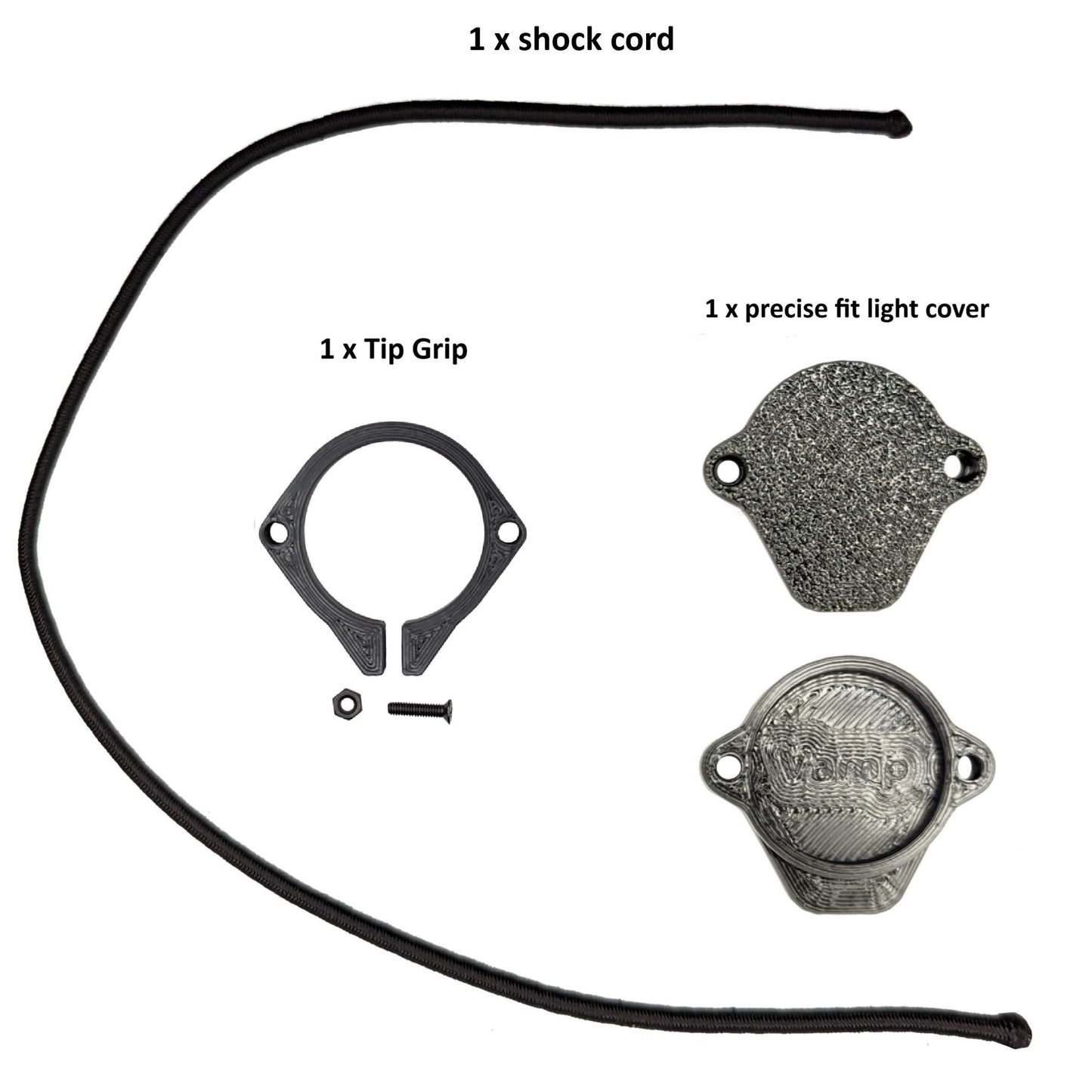 Hammy3DPrints Light/Lens Cover with Tip Grip for Weapon Mounted Flashlights (Black, Scout Turbo M300/340/600/640)
