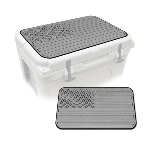 USATuff SeaDek EVA Mat Cooler Pad fits YETI 45 Tundra | Peel & Stick Application | Non Slip Comfort Accessories - US Flag (StormGray-Black)