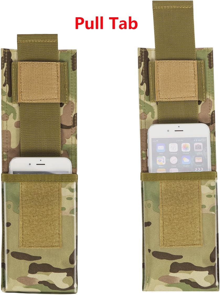 IronSeals Tactical Molle Phone Pouch Holster Waist Belt Pouch with Pull Tab for iPhone 16 Pro Max/16 Pro/16/15 Pro Max/14 Pro Max/ 13 Pro Max/ 12 Pro Max/ 11 Pro Max
