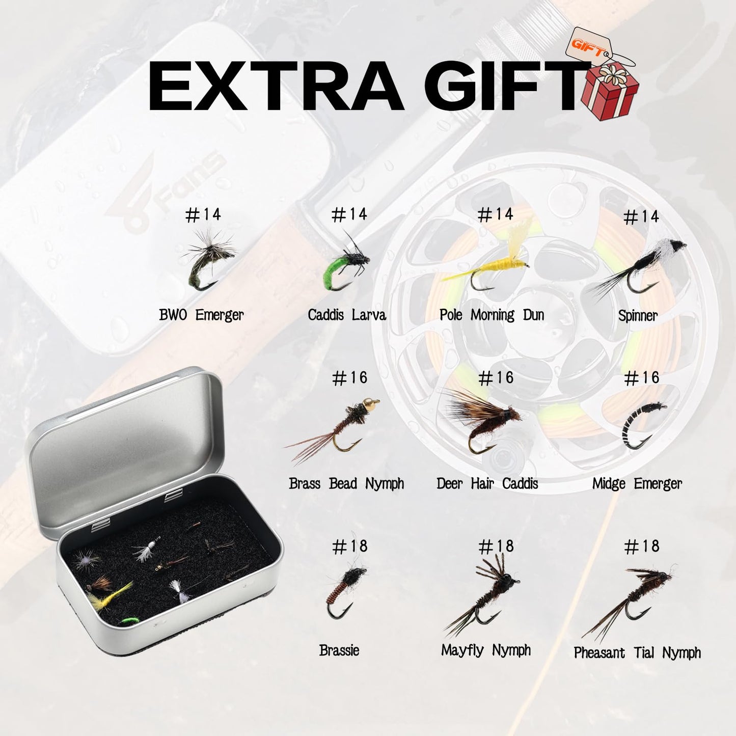 8Fans Fly Fishing Rod and Reel Combos with 4-Sections Portable Fishing Rod and CNC-machined Aluminum Alloy Fly Reel,Fishing Complete Starter Package (9ft 3/4wt)