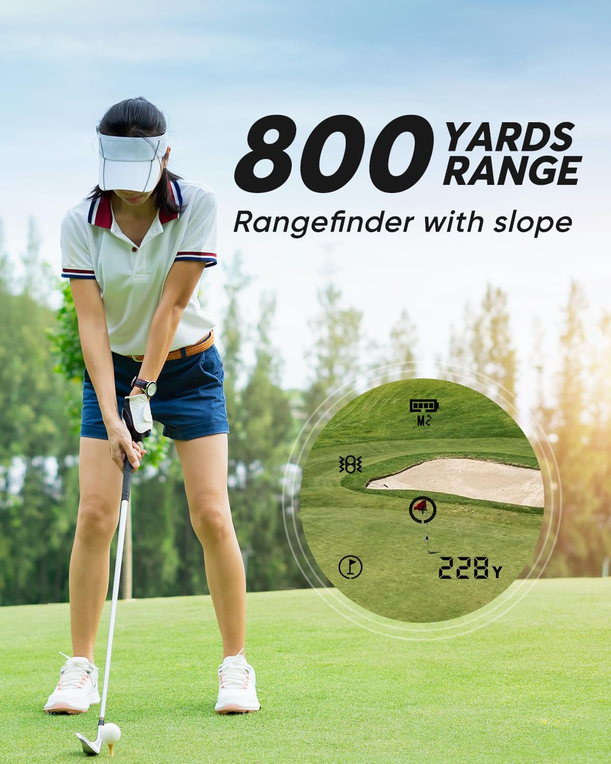 WOSPORTS Golf Rangefinder, 800/1200 Yards Laser Range Finder, High Precision Flag Lock with Pulse Vibration, Tournament Legal Rangefinder for Golfing and Hunting, Battery Included