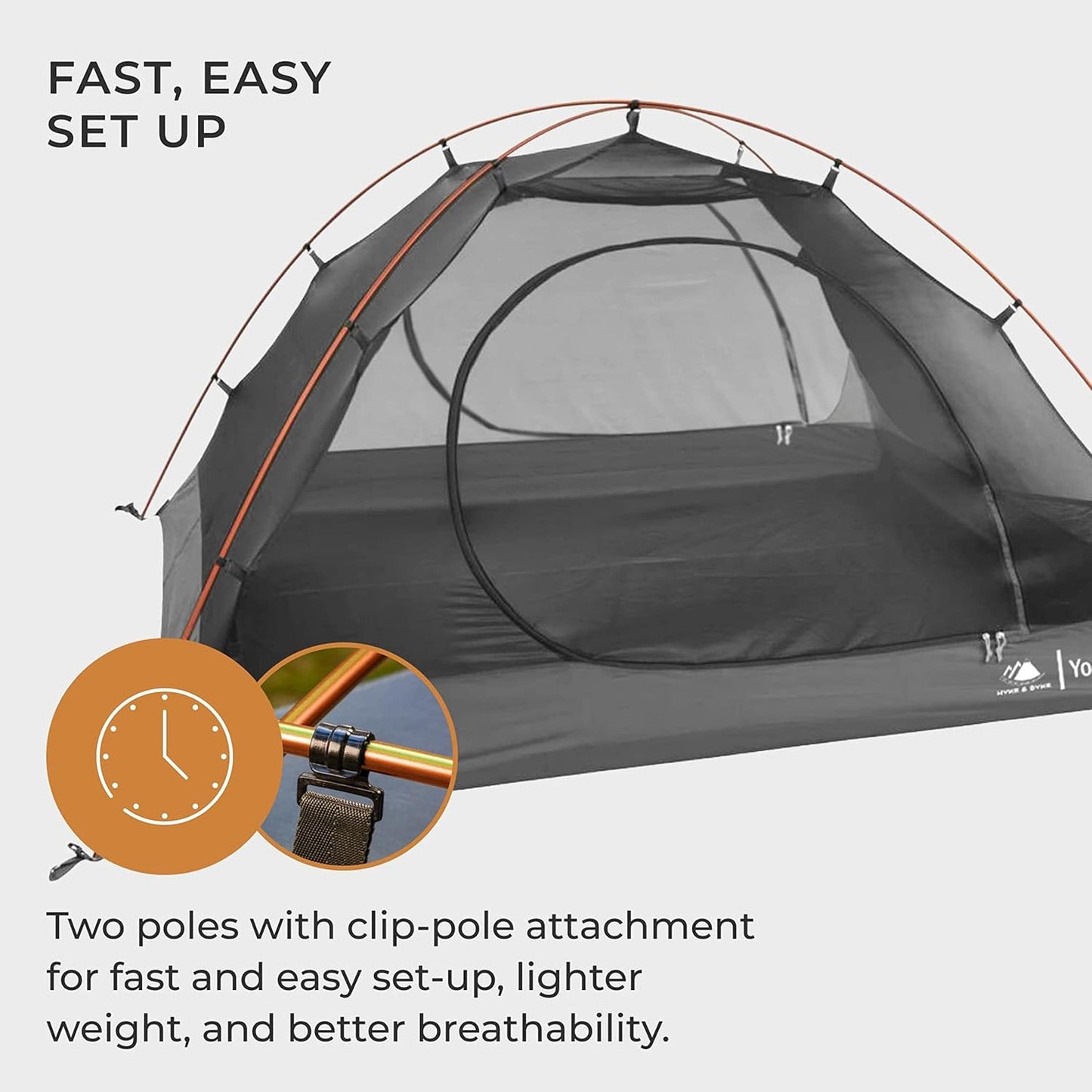 Hyke & Byke Yosemite Hiking & Backpacking Tent - 3 Season Ultralight, Waterproof Tent for Camping w/Rain Fly and Footprint - 2 Person - Lime Green