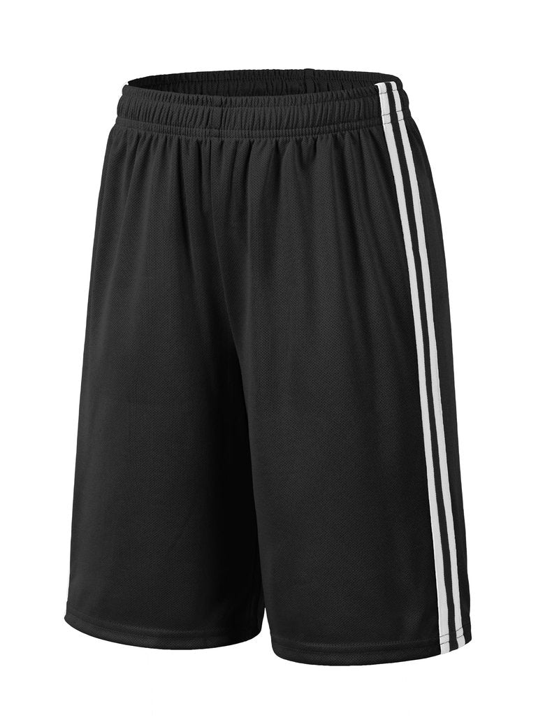 Somaibo Boys Athletic Shorts, Kids Basketball Quick Dry Mesh Short for Youth Soccer Gym Sports Running Black