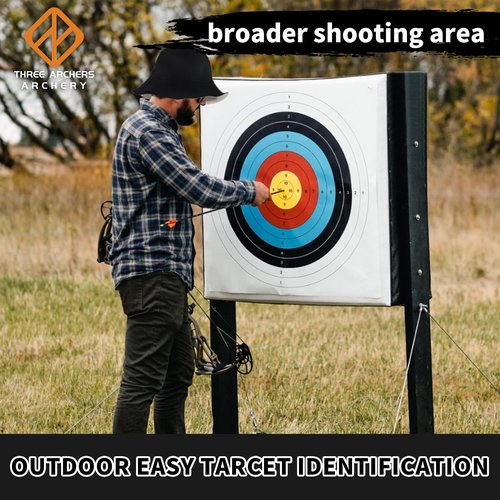 THREE ARCHERS 31.5x31.5In Archery Targets for Backyard Upgrade 120g Thicker Target Paper 15pcs Folded Packing Hunting & Archery Target (10 Rings) (Rolled up packing-15pcs)