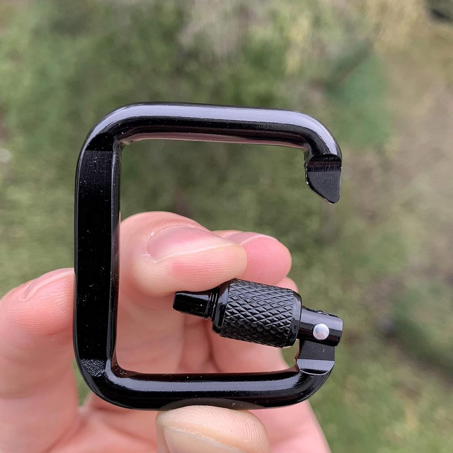 Acinkeety 4Pcs Square Carabiner Aluminum Alloy Screw Carabiner Buckle Keychain Snap Clip Hook Quick Link Locking Carabiner Lightweight Aluminum Alloy Carabiner Buckle Durable