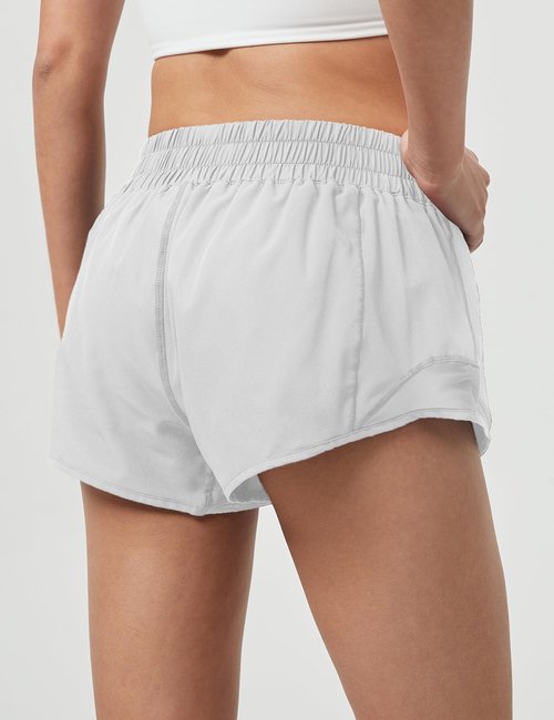 HXUNJW Athletic Shorts for Women,Mesh Lined 2.5" Running Shorts,Quick Dry Active Workout Shorts with Zip Pocket(01-White-XS)