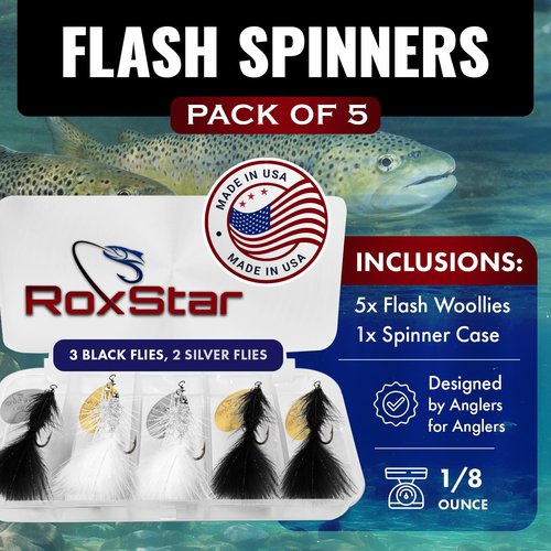 RoxStar Fly Strikers New Flash-Buggerz Series | We Perfected The in-Line Spinner | Hand-Made in The USA | Most Versatile Fishing Spinner for Trout, Bass, Pike, Panfish