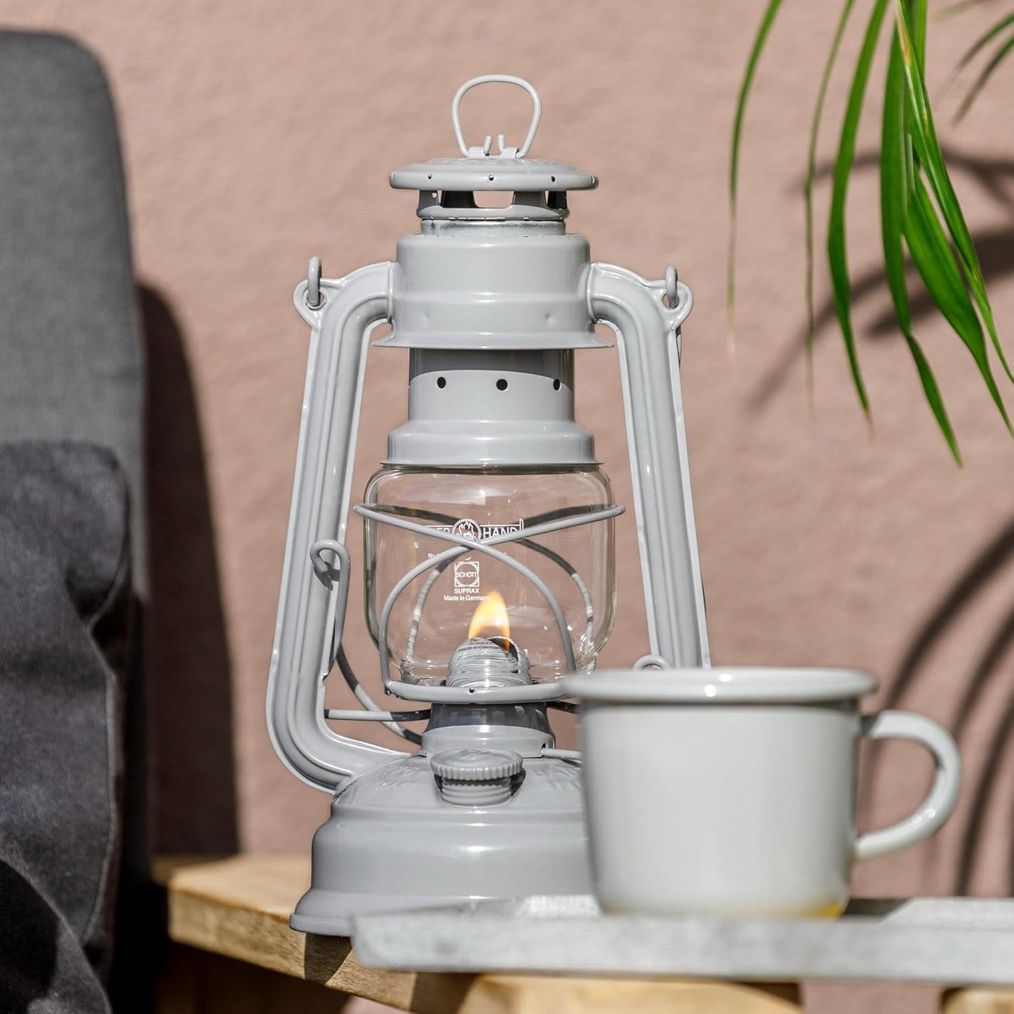 Outdoor Kerosene Fuel Lantern, German Made Weather Resistant Baby Special 276 Galvanized Hurricane Lamp for Camping or Patio, 10 Inches, Bronze