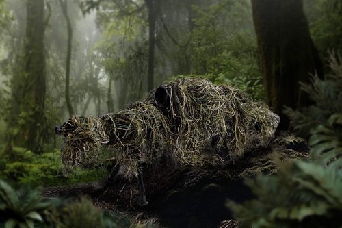 Camouflage Rifle Wrap for Hunting - Arcturus Ghillie Camo Cover