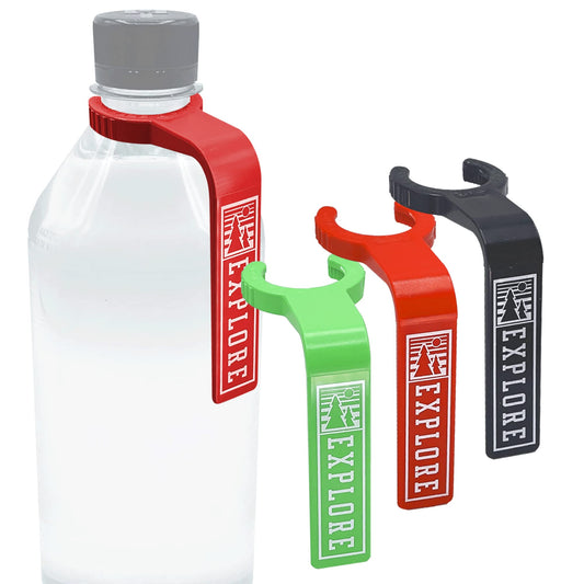 3 PACK - Water Bottle Clip Hands Free Bottle Holder for Secure Belt, Waist Band, or Bag Wearing Outdoor Backpack Hydration Carrier Accessory for Concerts, Walking, Jogging or Hiking