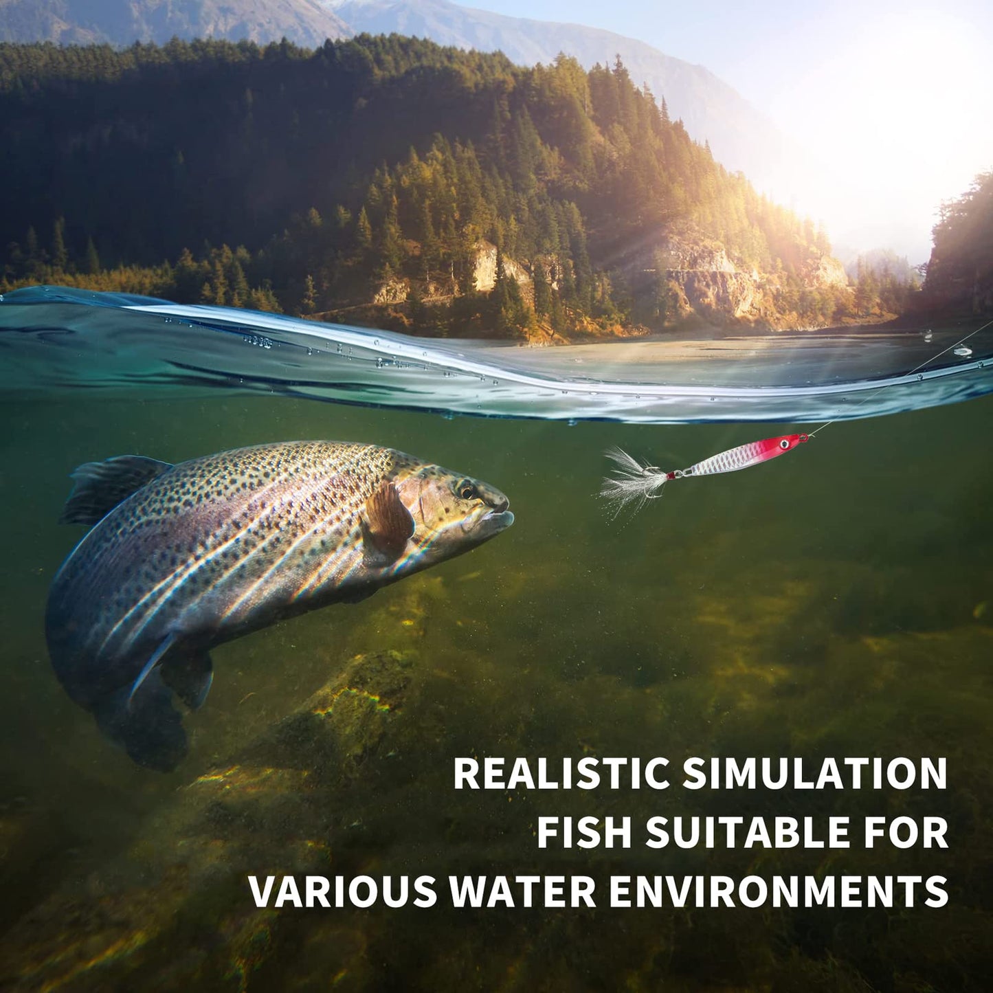 IZA Fishing Lead Jigs Lures 5PCS Saltwater Fishing Lures with Fishing Jig and Flat Metal Hooks Jigging Bass Lure Kit for Tuna Snapper King Salmon