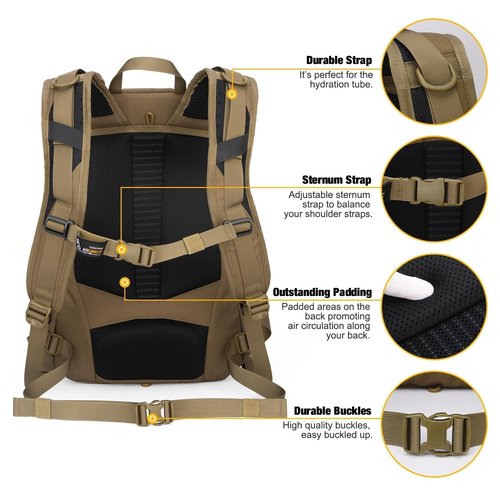 Mardingtop Tactical Military Backpack for Men,25L Molle Cordura Backpack for Hiking,Camping