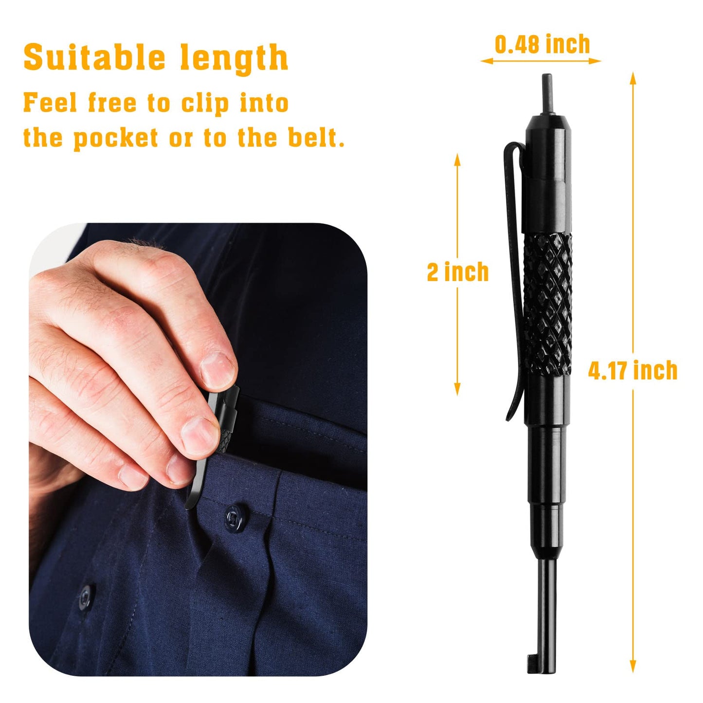 JOTOVO Alloy Steel Pocket Key, Universal Handcuff Keys with Clip for All Standard Series Hand Cuffs - 2Pack