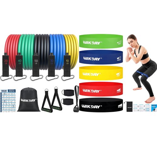WIKDAY Resistance Bands for Working Out Exercise Bands Workout Bands Set for Men Women Body Stretching, Crossfit Training, Home Workout, Physical Therapy, Booty Legs