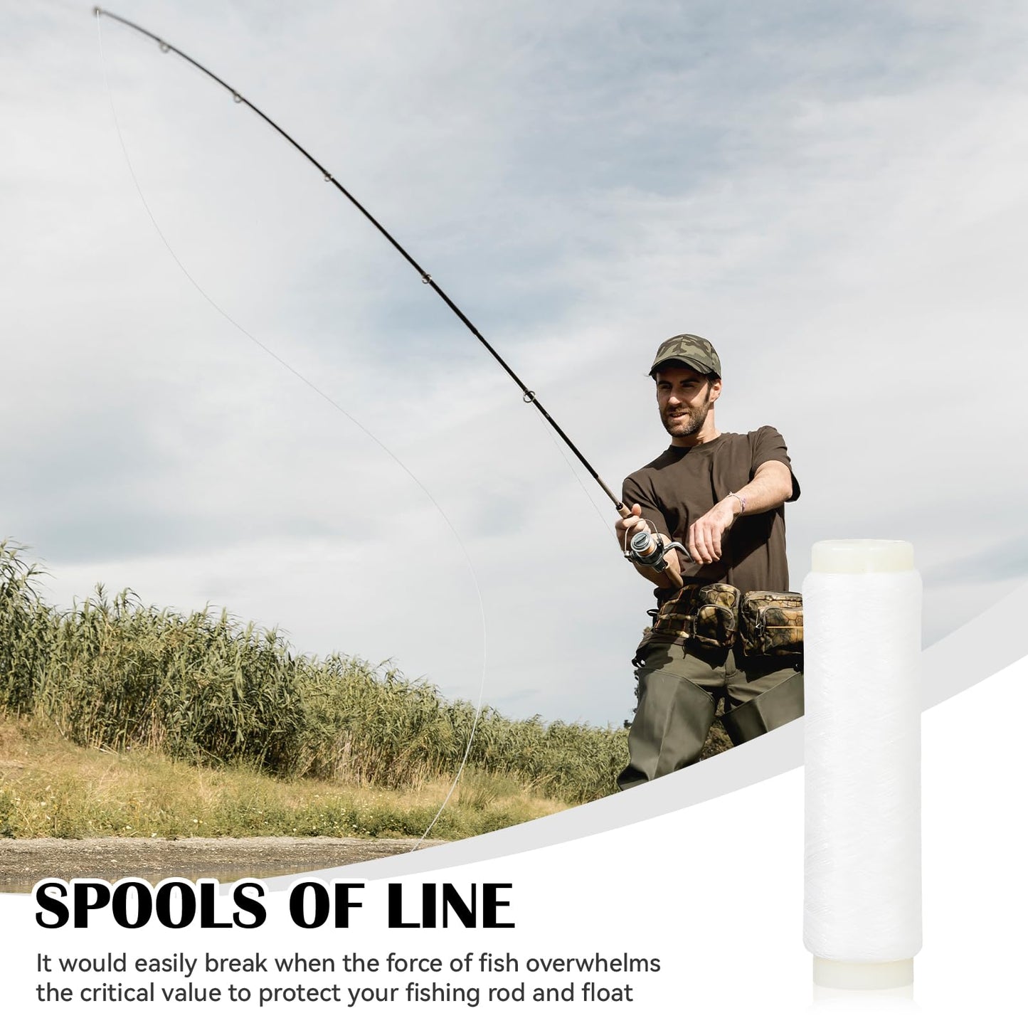 2 Pcs Fishing Thread Elastic Bait Thread for Fishing Nylon Fishing String Invisible Fishing Line 0.1mm 656 Ft per Spool Elastic Bait Thread Clear Stretchy String for Salmon Sturgeon Catfish