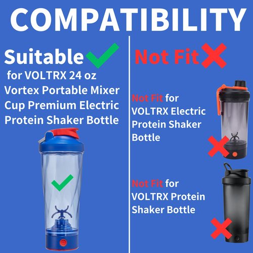 YINORD 3PCS Mixer Cup Gasket Replacement Parts for 24 oz Vortex Portable Mixer Cup, Shaker Bottle Water Bottle Leakproof Silicone Gasket, Compatible with VOLTRX Premium Electric Protein Shaker Bottle