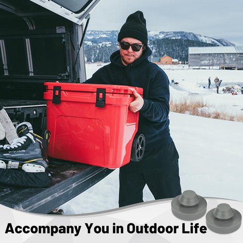 Omoojee 4 Pcs Rack Replacement Cooler Feet, Non-Slip Rubber Feet for Most 20qt 45qt 65qt 110qt 145qt Coolers, Compatible with Yeti Coolers, Prevent Sliding, Gray
