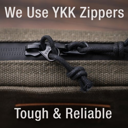 Tintris EDC Belt Zipper Pouch for Men Women YKK Zippers, EDC Tactical Pouch Waist Pack Bag for Hiking, Traveling, Water Resistant, Tough Waxed Canvas, Olive, Size M