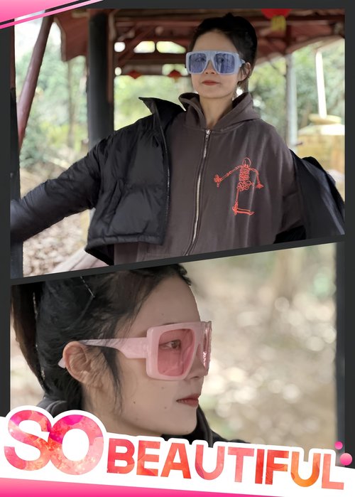 NLEYANB 3 Pairs Y2K Oversized Big Cute Square Aviator Summer Party Sunglasses for Fashion Women Men UV400 Protection (Pink)