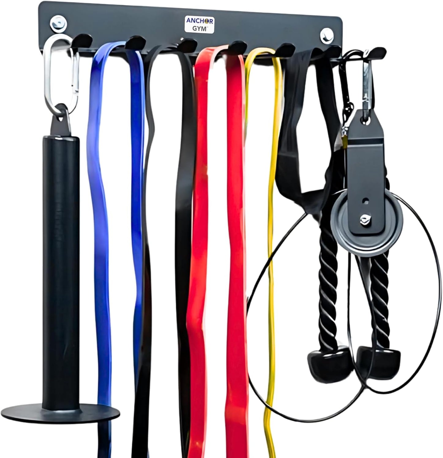 Anchor Gym Resistance Band Storage Rack - Gym Rack Organizer for Ropes, Straps & Small Dumbbells - (L-17 Inches) - (Screws Included)